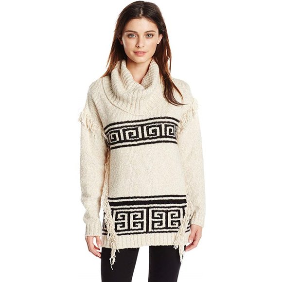 Kensie Sweaters - Kensie Fringe Mixed-Media Sweater